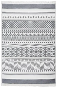 vidaXL Vloerkleed 160x230 cm katoen grijs en wit