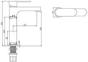 Sanigoods Piper hoge wastafelmengkraan chroom