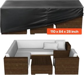 VEVOR Tuinmeubelhoes, 420D Oxford stof, waterdichte rechthoekige tuintafelhoezen met ventilatie voor alle weersomstandigheden, tuinmeubelhoes (279 x 213 x 71 cm)