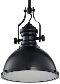 Vintage IndustriÃ«le Hanglamp Zwart Met Diffuser 32cm