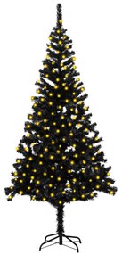 vidaXL Kunstkerstboom met LED's en standaard 210 cm PVC zwart
