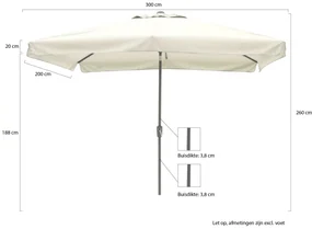 Shadowline Aruba parasol 300x200cm