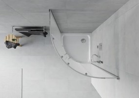 Mexen Rio halfklassieke douchecabine 80 x 80 cm, matglas, chroom + Flat douchebak, wit - 863-080-080-01-30-4110