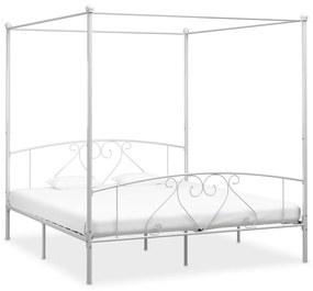 vidaXL Hemelbedframe metaal wit 200x200 cm