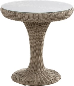 4 Seasons Outdoor Loire bistro tafel 75 cm. Ø + glas (H 77cm.) - Provance / wit