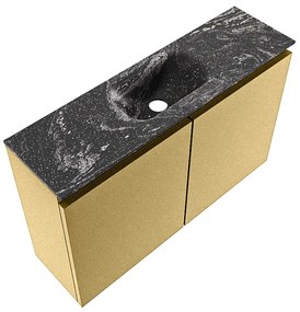 Mondiaz Ture DLux toiletmeubel 80cm oro met wastafel lava midden zonder kraangat