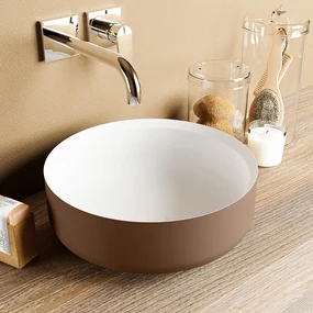 Mondiaz Coss Solid Surface waskom 36cm rust / talc