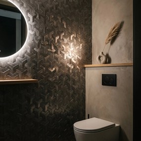Zelfklevende Mozaïektegels Metaal | Trifold 3D Antraciet | 30,3×28 cm | Keuken, Bad &amp; WC