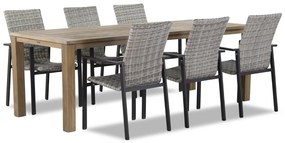 Tuinset 6 personen 220 cm Wicker Grijs Lifestyle Garden Furniture Upton/Bristol