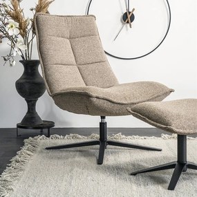 Eleonora Marcus Fauteuil Met Voetenbank Beige Boucle