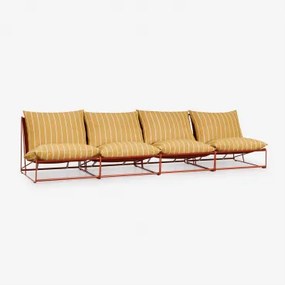 Amaro 4-delige Modulaire Tuinbank Honing Geel - Rood – Klei - Sklum