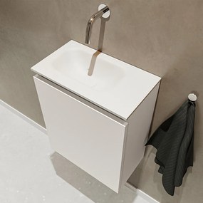 Mondiaz Ture 40cm toiletmeubel linen met wastafel talc links geen kraangat