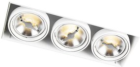 Set van 6 Inbouwspot wit  AR111 trimless 3-lichts - Oneon