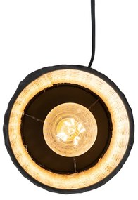 Landelijke tafellamp rotan met zwart - Kata