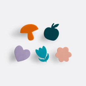 Set van 5 gekleurde muurhaken voor kinderen, Divali