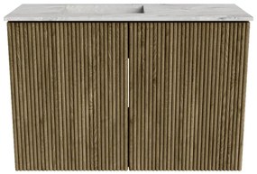 Mondiaz Joya DLux 60cm toiletmeubel dusk met wastafel faye links 1 kraangat glace