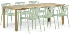 Tuinset 6 personen 210 cm Kunststof Groen Domani Furniture Vento/Weston