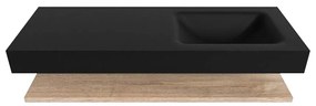 Zaro Alan badmeubel 130cm met planchet washed oak en vrijhangende wastafel cloud rechts 1 kraangat urban