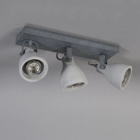 Industriële spot grijs beton 3-lichts - Creto