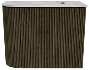 Mondiaz Joya DLux 50cm toiletmeubel ronding links shadow met wastafel faye rechts zonder kraangat glace