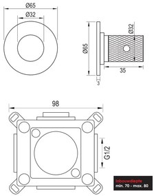 Brauer Gold Carving stopkraan geborsteld messing PVD