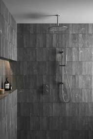 Saniclear Exclusive inbouw regendouche met 20cm hoofddouche, plafondarm en glijstang RVS