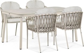 Tuinset 4 personen 160 cm Rope Zand/Beige Lifestyle Garden Furniture Morano/Tavano