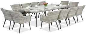 Exclusieve dining tuinset met grote tafel Córdoba voor 12 personen Garden Point wit