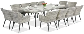 Exclusieve dining tuinset met grote tafel Córdoba voor 12 personen Garden Point wit