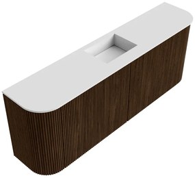 Mondiaz Joya 115cm toiletmeubel ronding links/rechts walnut met wastafel faye midden 1 kraangat talc
