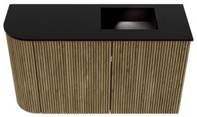 Mondiaz Joya 70cm toiletmeubel ronding links dusk met wastafel faye rechts 1 kraangat urban