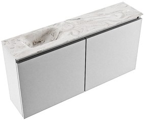 Mondiaz Ture DLux toiletmeubel 100cm plata met wastafel glace links met kraangat