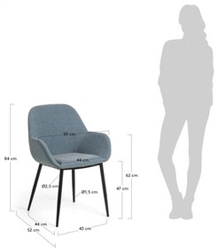 Kave Home Konna Armstoel Blauw