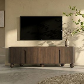 Tv-meubel Hout Met Bolpoten 160 Cm - 160x40x55cm.