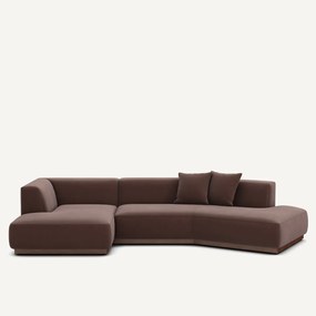 Open hoekbank links in linnen fluweel, JACOPO