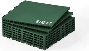 VEVOR Hockeyvloer, 315 x 315 x 16 mm in elkaar grijpende multifunctionele PP-vloertegels, verpakking van 8, dansvloertegels, hockeytrainingsbord voor schieten, groen, 0,7 m²/doos