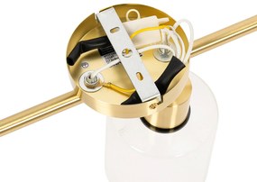 Plafondspot goud met glas 3-lichts verstelbaar - Laura