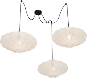 Smart hanglamp wit 50cm 3-lichts incl. 3 Wifi G95 - Plu