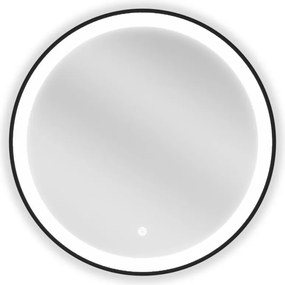Mexen Esso verlichte, ronde badkamer spiegel 60 cm, LED 6000K, anti-condens, zwarte rand - 9825-060-060-611-70