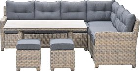 Garden Impressions Alaska lounge dining set 6-delig rechts - vintage willow - light teak vironwood