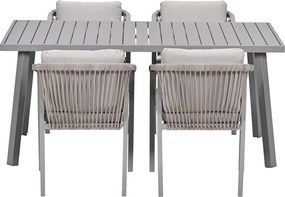 Garden Impressions Milou tuinset 5-delig - tuintafel 160x90 cm taupe