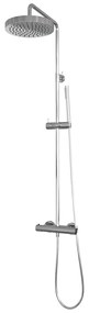 Brauer Stripe opbouw regendouche met 25cm hoofddouche en staafhanddouche chroom