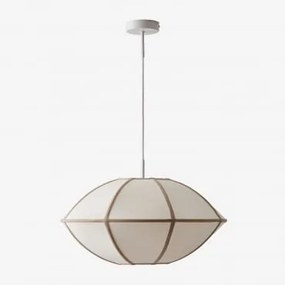 Patraix Hanglamp Van Linnen Wit & Tarwe Bruin Ø50 Cm - ↑25 Cm Patraix - Sklum