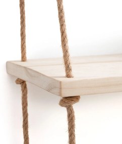 Dubbele wandplank in den en sisal L60cm, Mareo