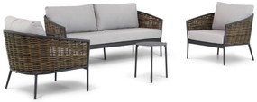 Stoel en Bank Loungeset 4 personen Wicker Grijs Coco Coco Lanai
