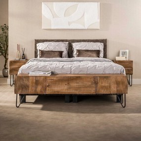 TV-meubel Mangohout Met Golvend Front - 160x35x45cm.