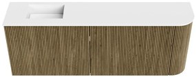 Mondiaz Joya 110cm toiletmeubel ronding rechts dusk met wastafel faye links 1 kraangat talc