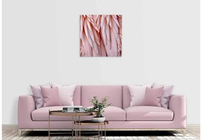 Goossens Schilderij Pink Feather, 74 x 74  cm