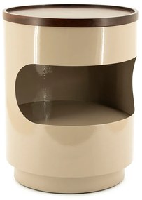 Bijzettafel Met Opberg Taupe - 37 X 37cm.