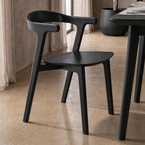 Houten Eetkamerstoel Zwart Minimalistisch